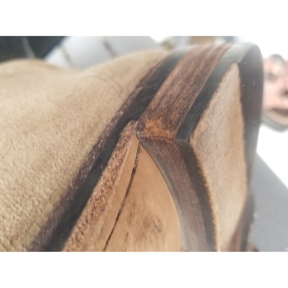 Coach knee high wool leather suede shearling sherpa tan boot 9 9.5 - Picture 7 of 9